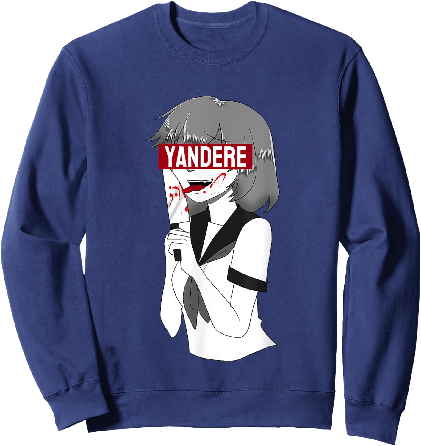 Yandere Anime Girl I Japanese Anime Manga Sweatshirt - Sweatshirt | Navy