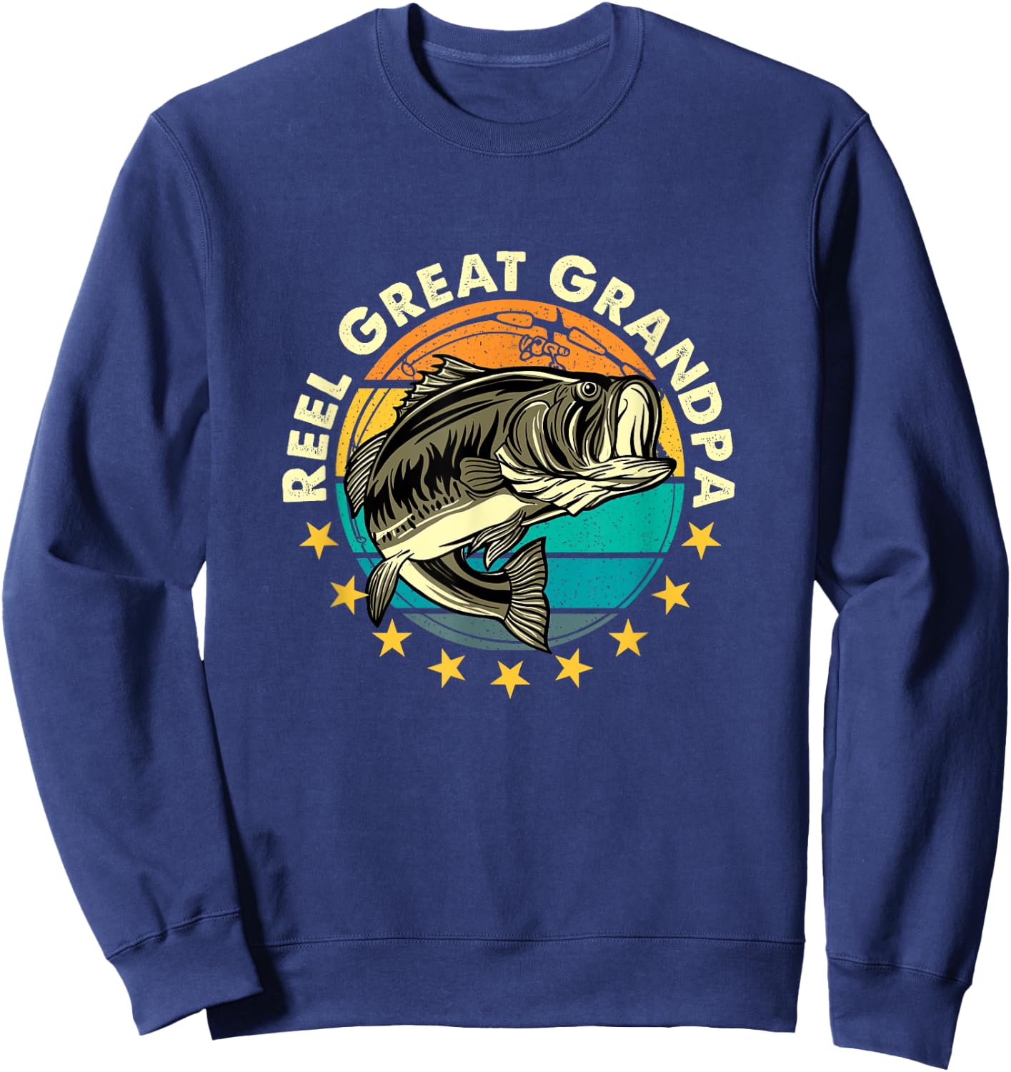 Funny Fishermen Reel Great Grandpa Fishing Grandfather Sweatshirt - Sweatshirt | Navy