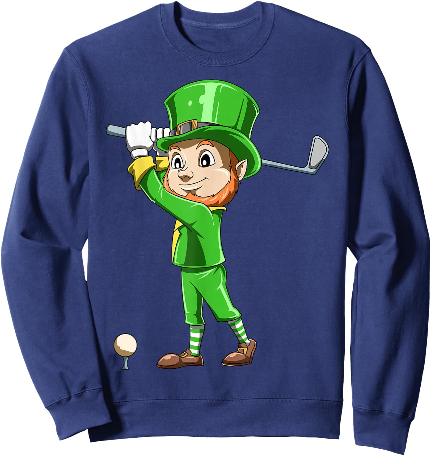 St. Patrick's Day Golf Leprechaun Playing Golf Irish Golfers Sweatshirt - Sweatshirt | Navy