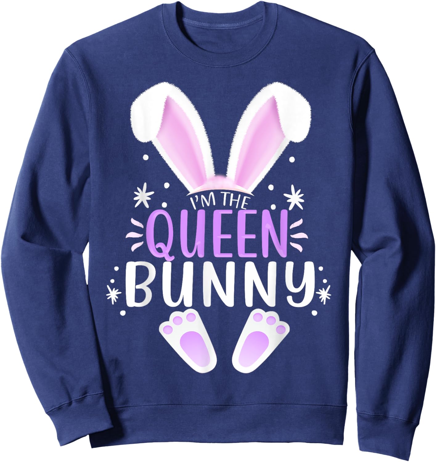 I'm The Queen Bunny Easter Day Bunny Family Matching Style Sweatshirt - Sweatshirt | Navy