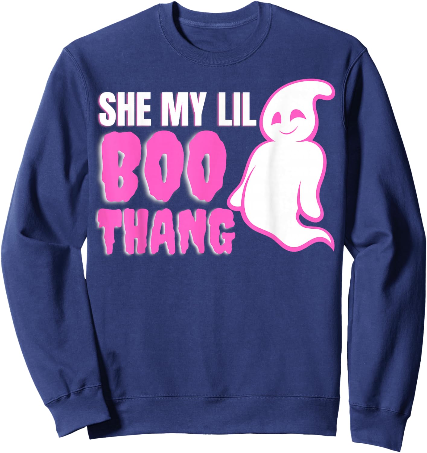 She My Lil Boo Thang Funny Halloween Sweatshirt - Sweatshirt | Navy