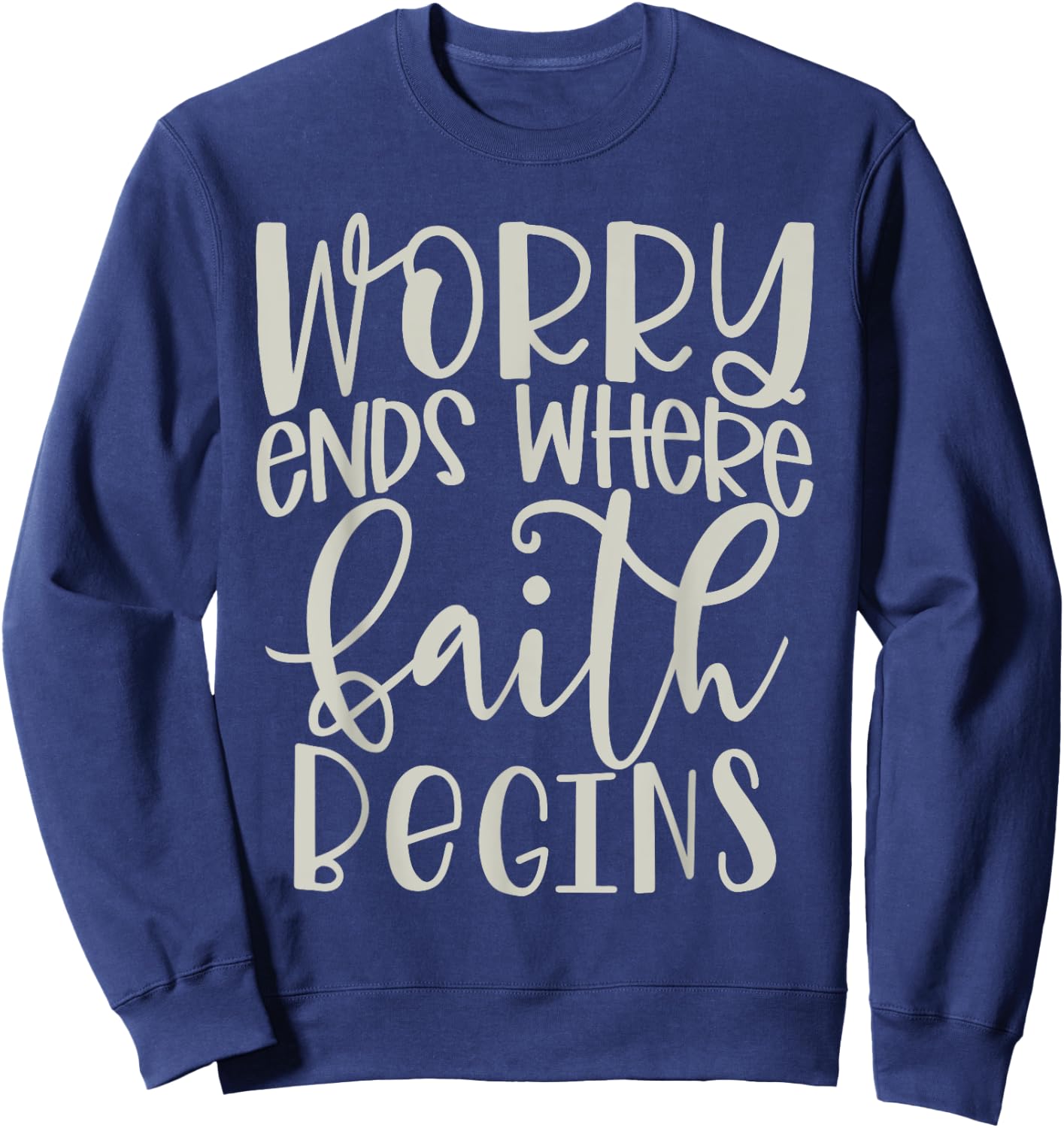 Faith Based Print Plus Size Christian 2x Scripture Girl Sweatshirt - Sweatshirt | Navy