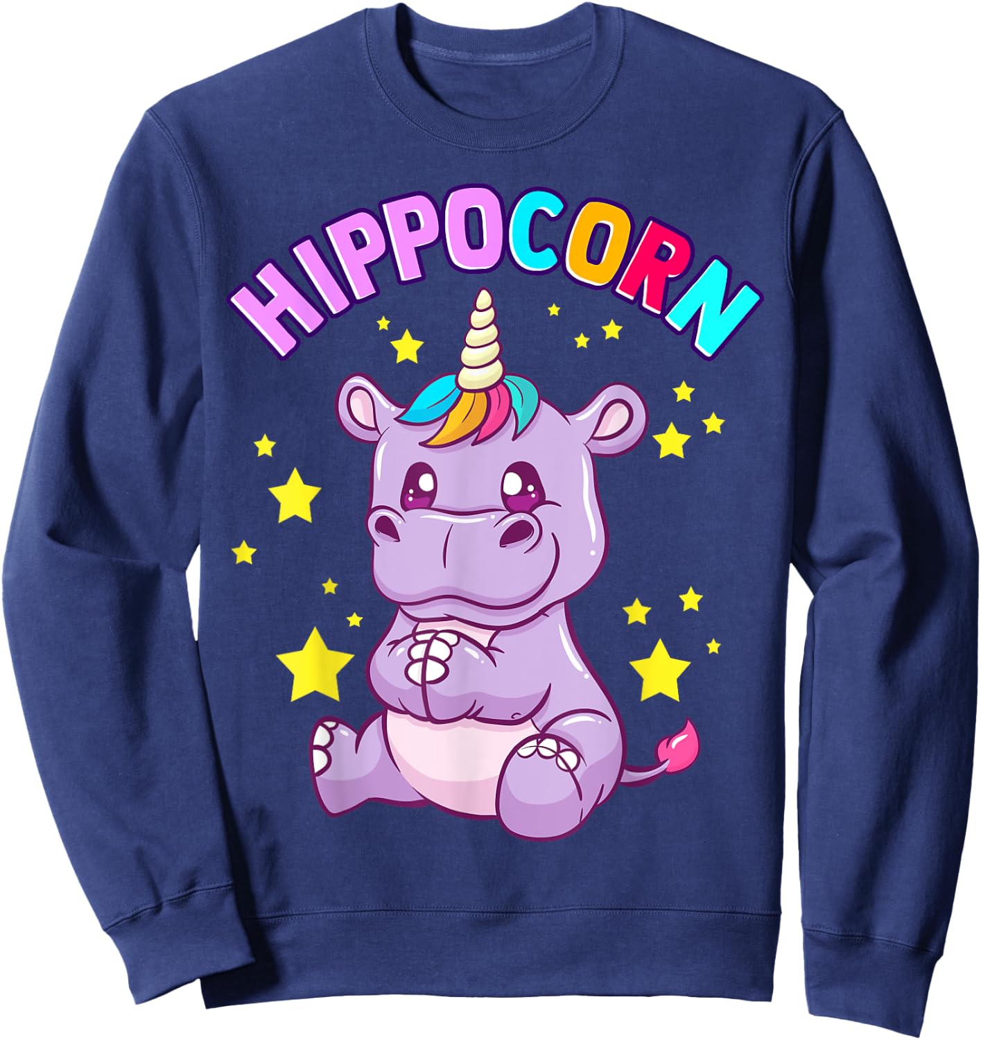 Hippocorn Hippo Unicorn Hippopotamus Magical Squad Sweatshirt - Sweatshirt | Navy