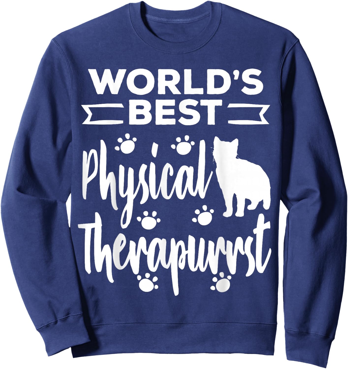 Physical Therapist Funny Cat DPT Therapy Graduation 2025 Sweatshirt - Sweatshirt | Navy