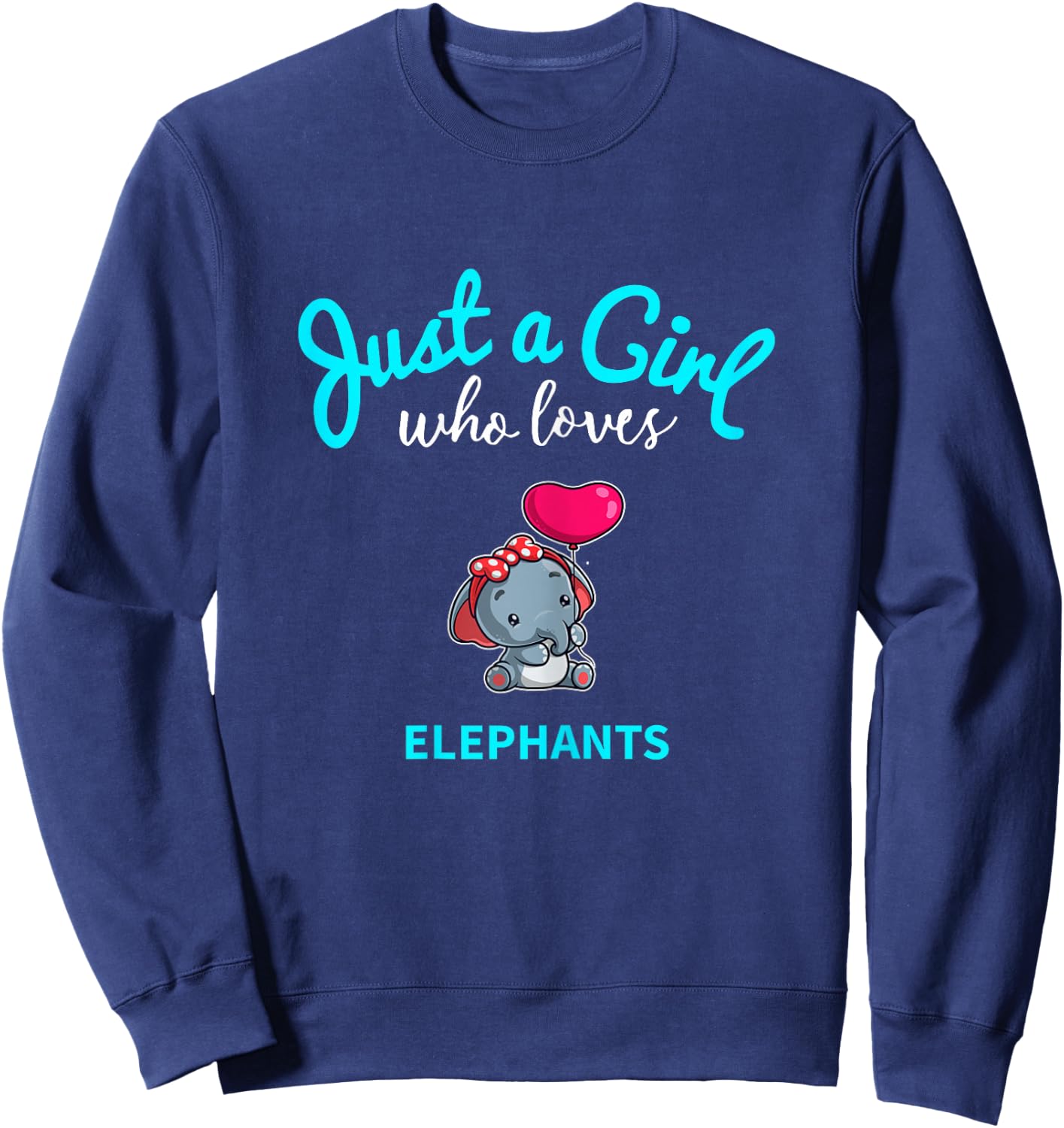Elephant Shirt for Girls | Children's Elephant Sweatshirt - Sweatshirt | Navy