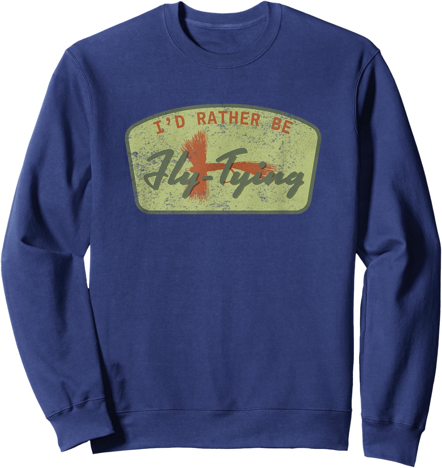 Badge Design for Fly Tying Fisherman Sweatshirt - Sweatshirt | Navy