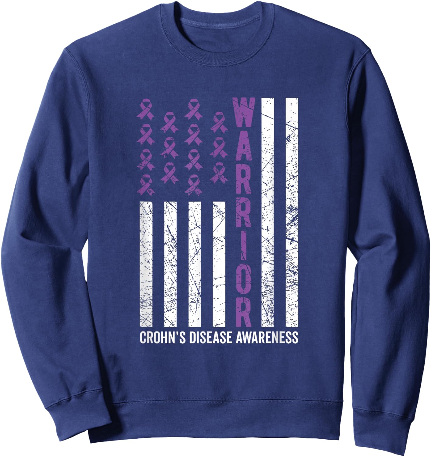 Purple Warrior & Men Crohn's Awareness Sweatshirt - Sweatshirt | Navy