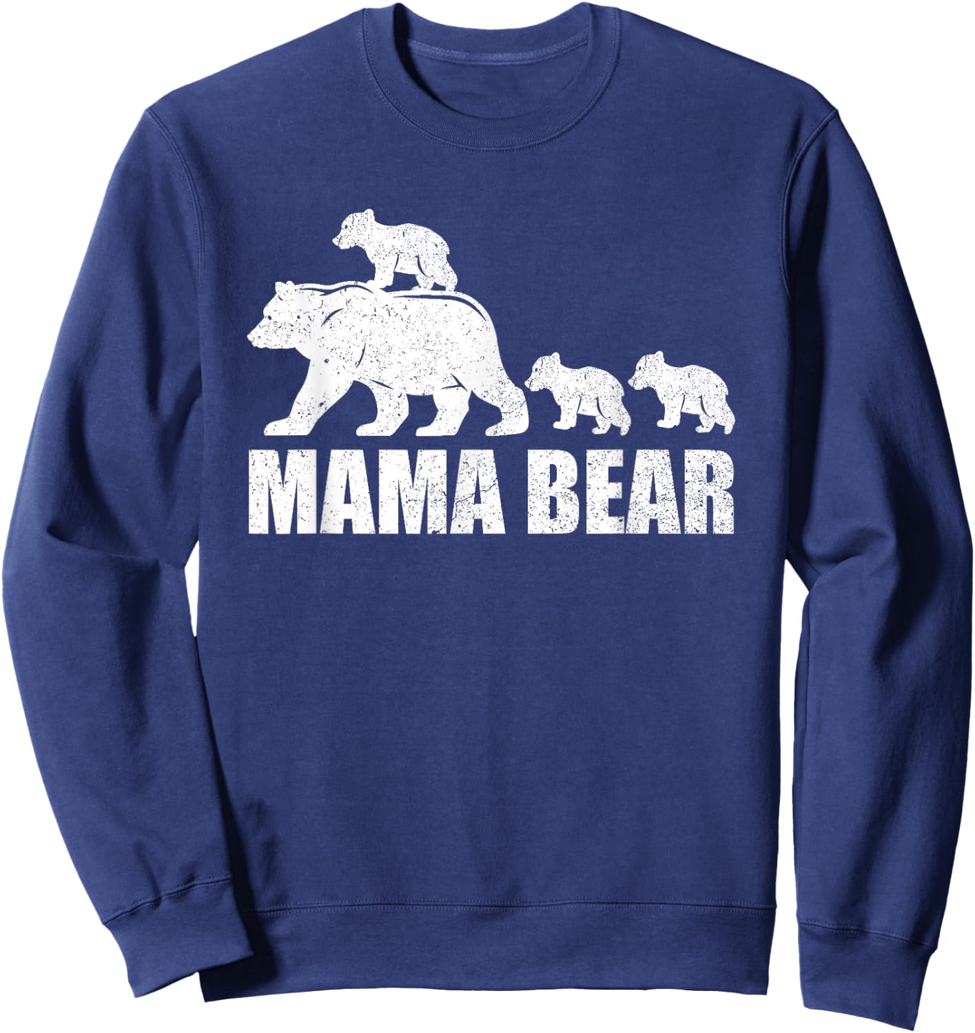 Mama Bear 3 Cubs Shirt Mama Bear Mom 3 Kid Sweatshirt - Sweatshirt | Navy