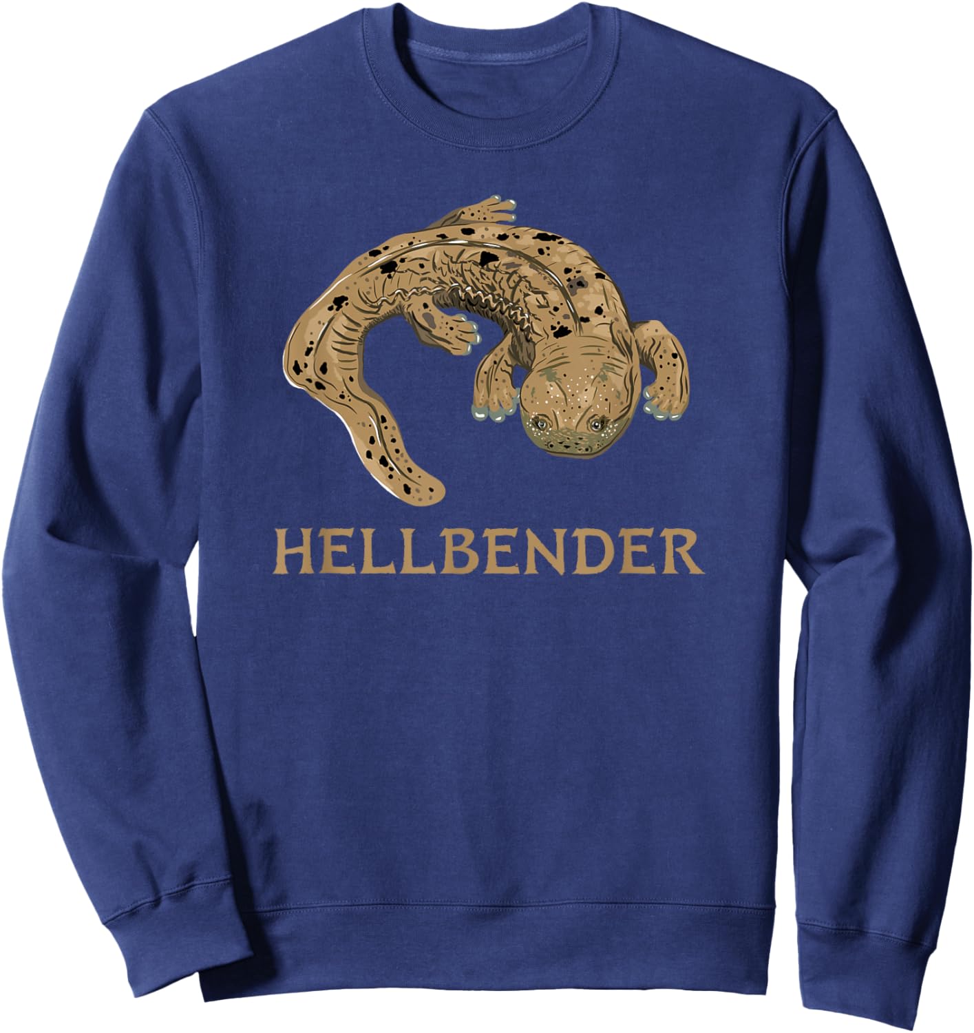 Hellbender Giant Salamander Cryptobranchus alleganiensis Sweatshirt - Sweatshirt | Navy