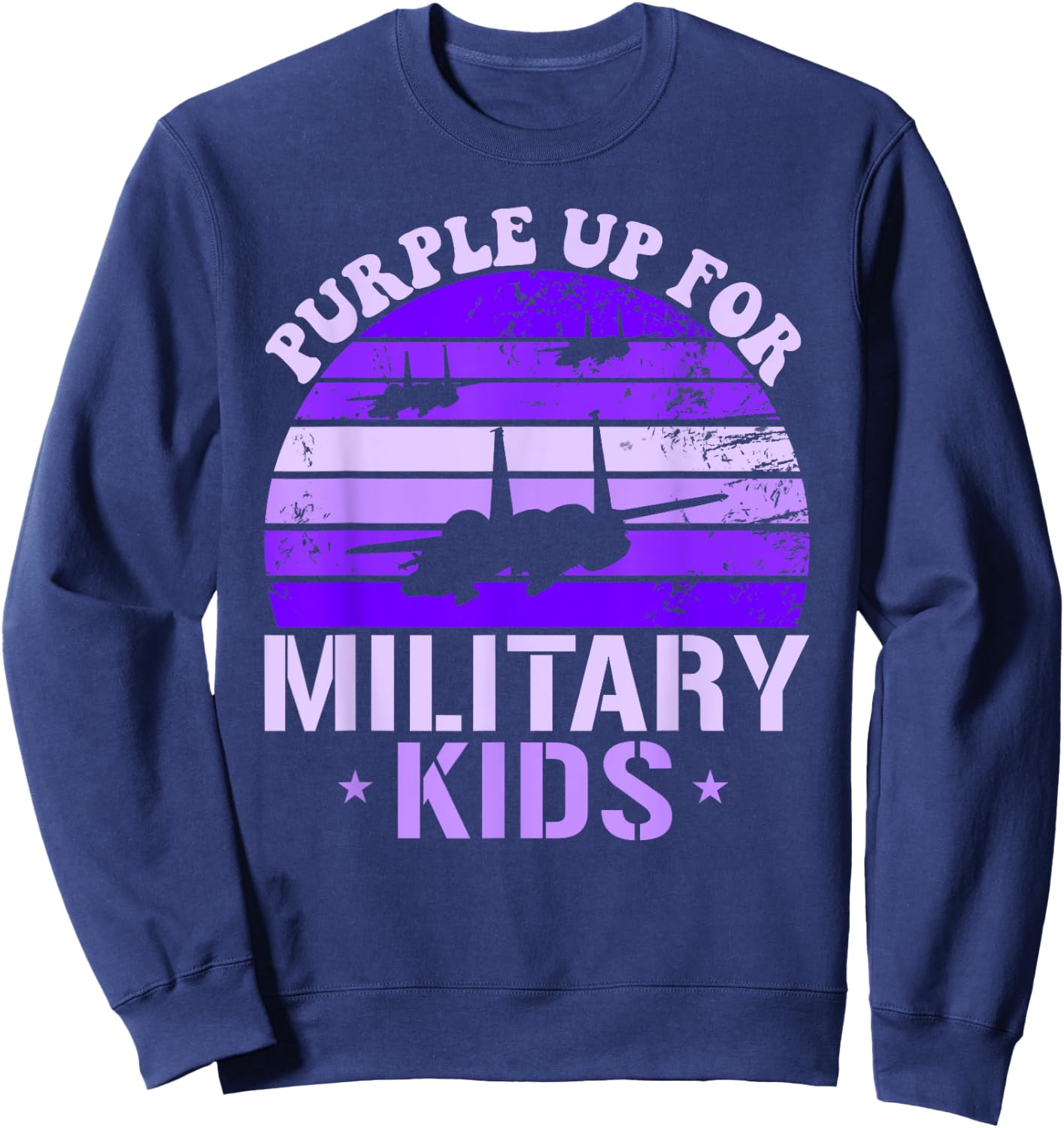 Purple Up For Military Kids F-15 Eagle Kids Purple Up Sweatshirt - Sweatshirt | Navy