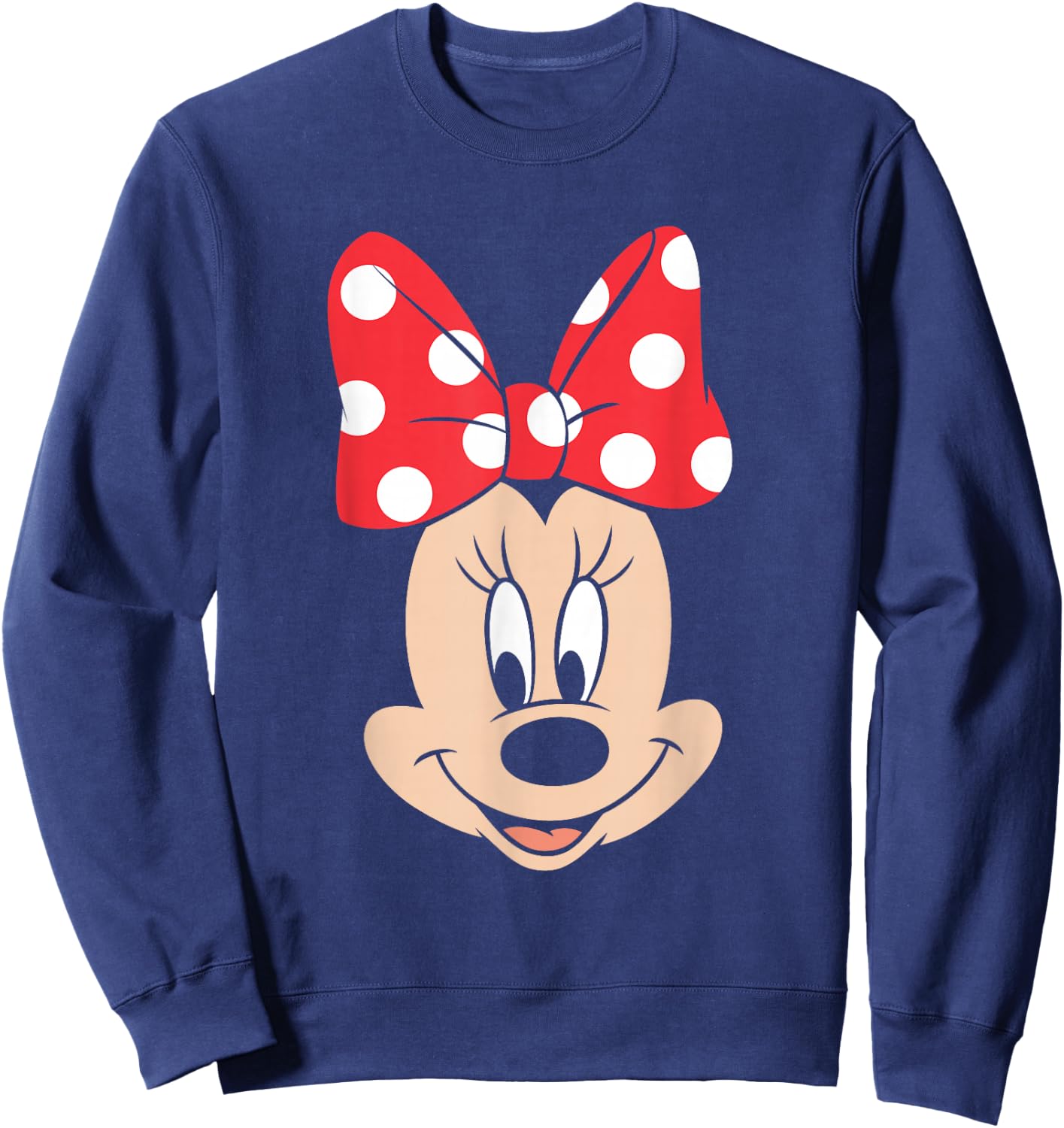 Disney Minnie Mouse Polka Dot Bow Big Face Sweatshirt - Sweatshirt | Navy