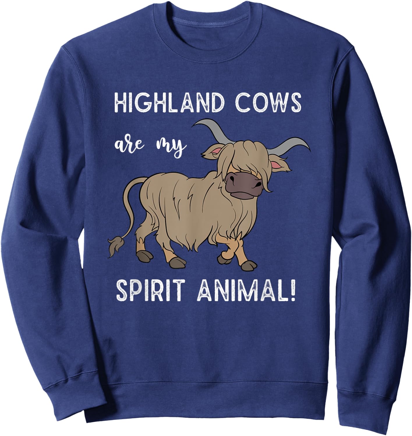 Scottish Farmer Gift Farm Animal Scotland Highland Cow Sweatshirt - Sweatshirt | Navy
