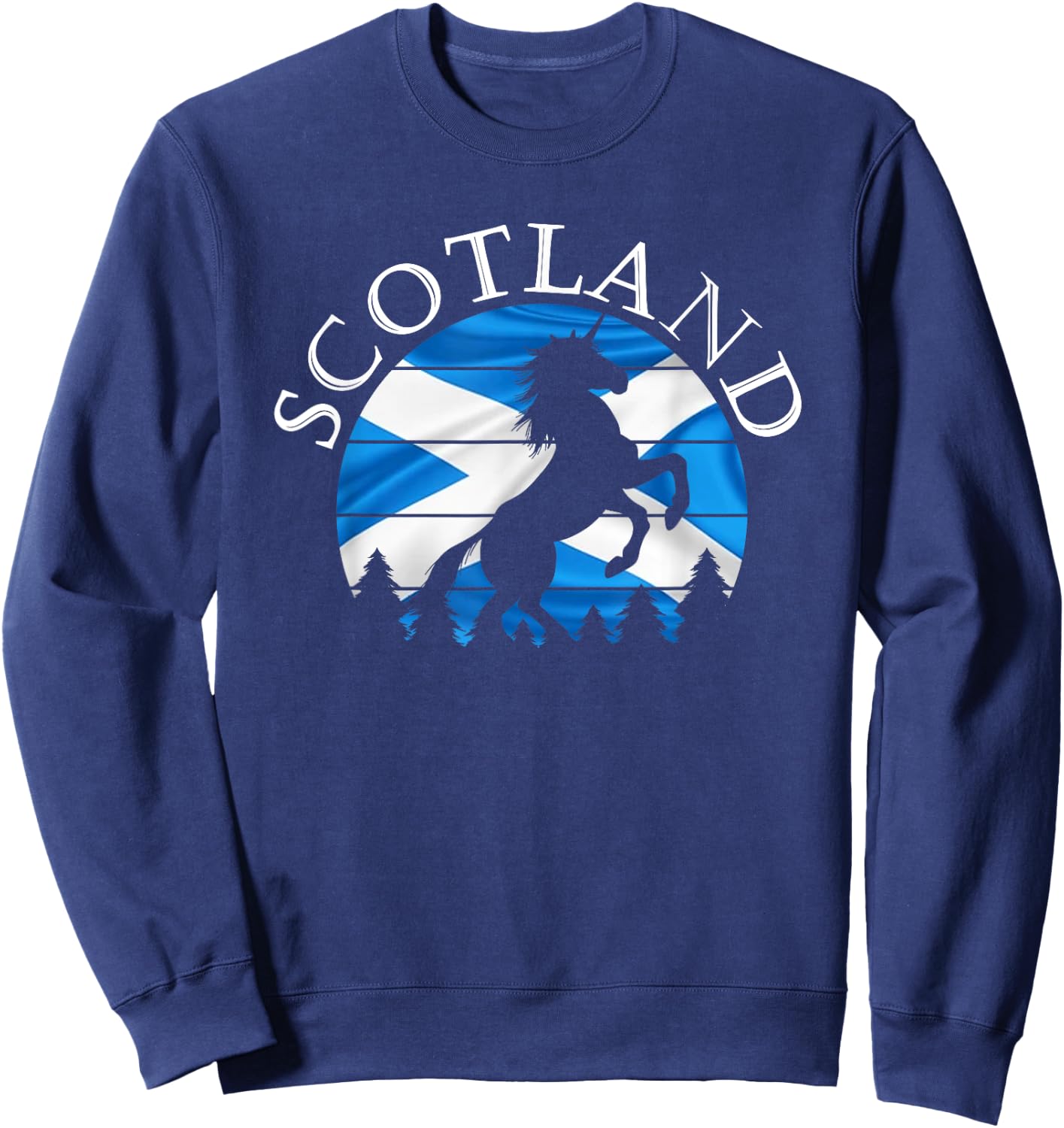 Scottish Pride Scotland Unicorn Scotland Flag Saltire Sweatshirt - Sweatshirt | Navy