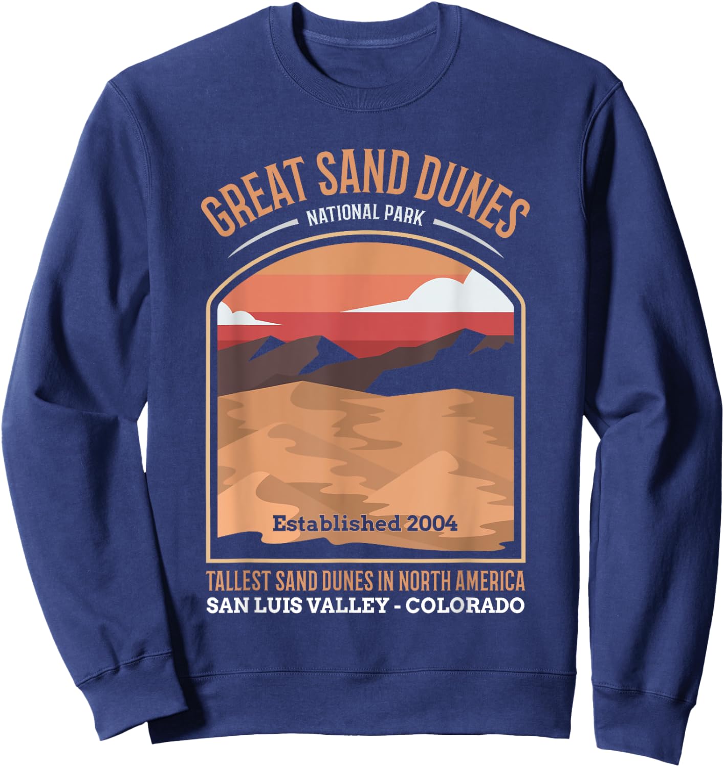 Large Sand Dunes National Park US Vintage Sweatshirt - Sweatshirt | Navy