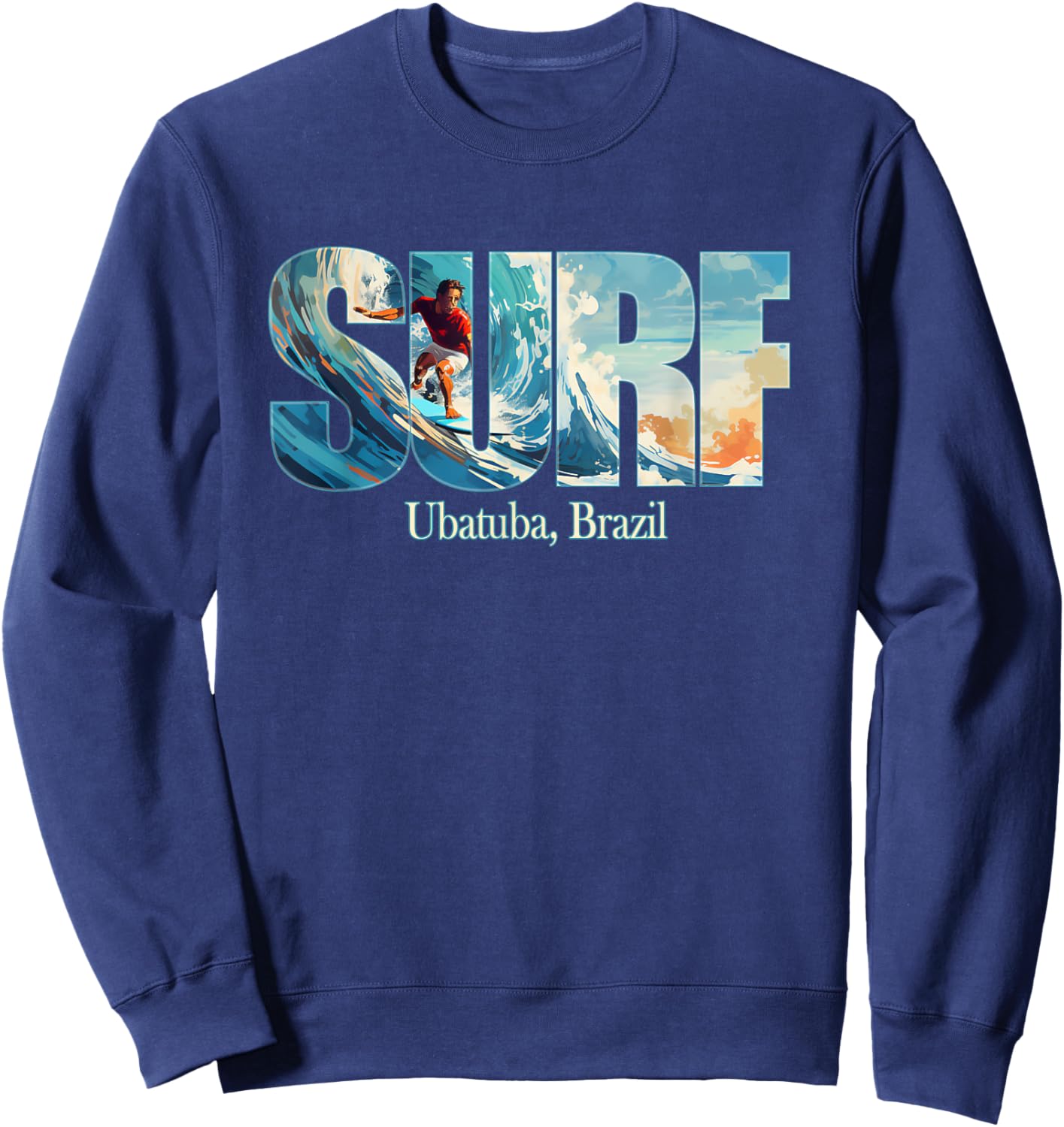 Ubatuba, Brazil Beach Surfing Men Women Girls Kids Sweatshirt - Sweatshirt | Navy
