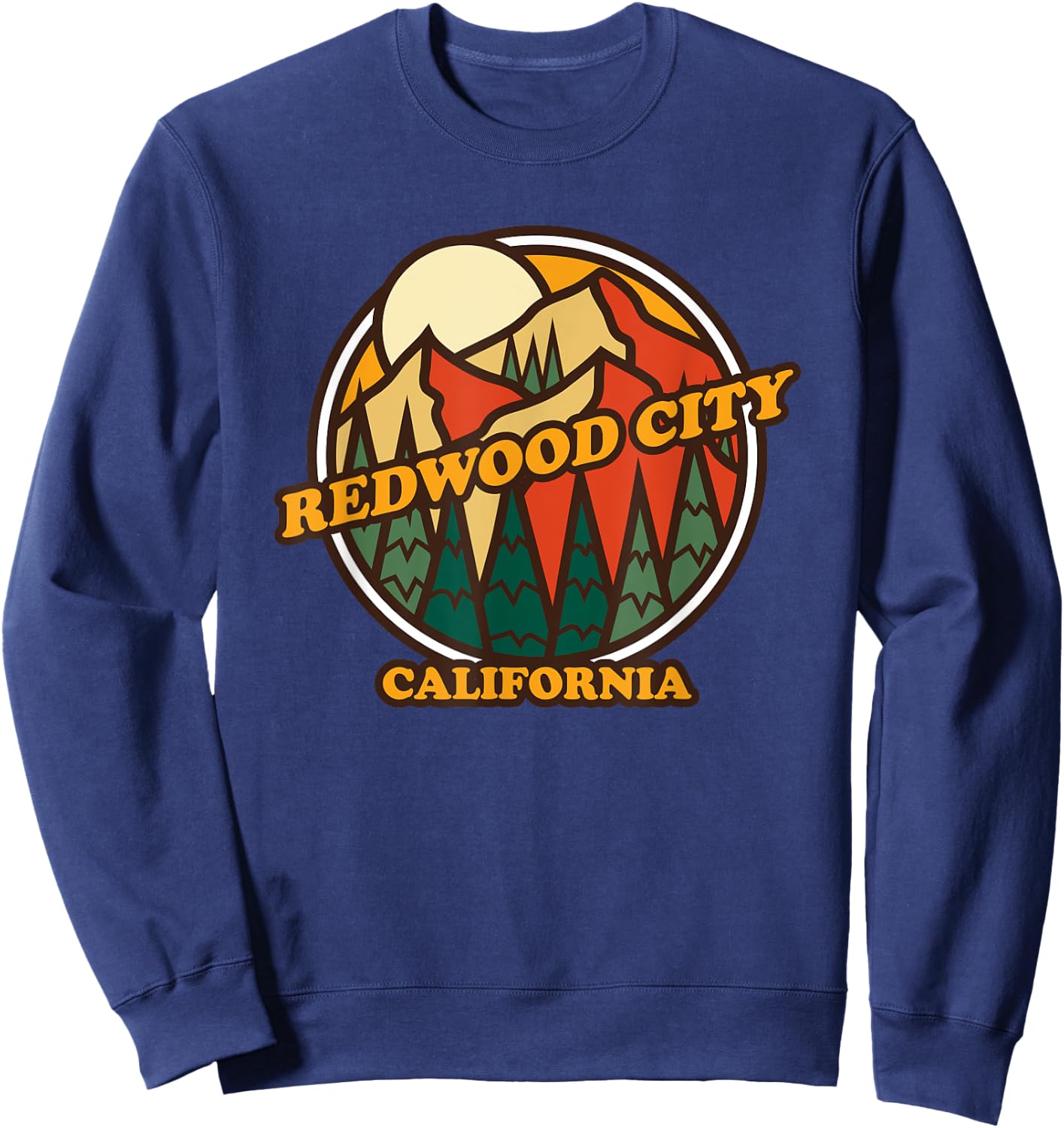 Vintage Redwood City, California Mountain Hiking Souvenir Sweatshirt - Sweatshirt | Navy