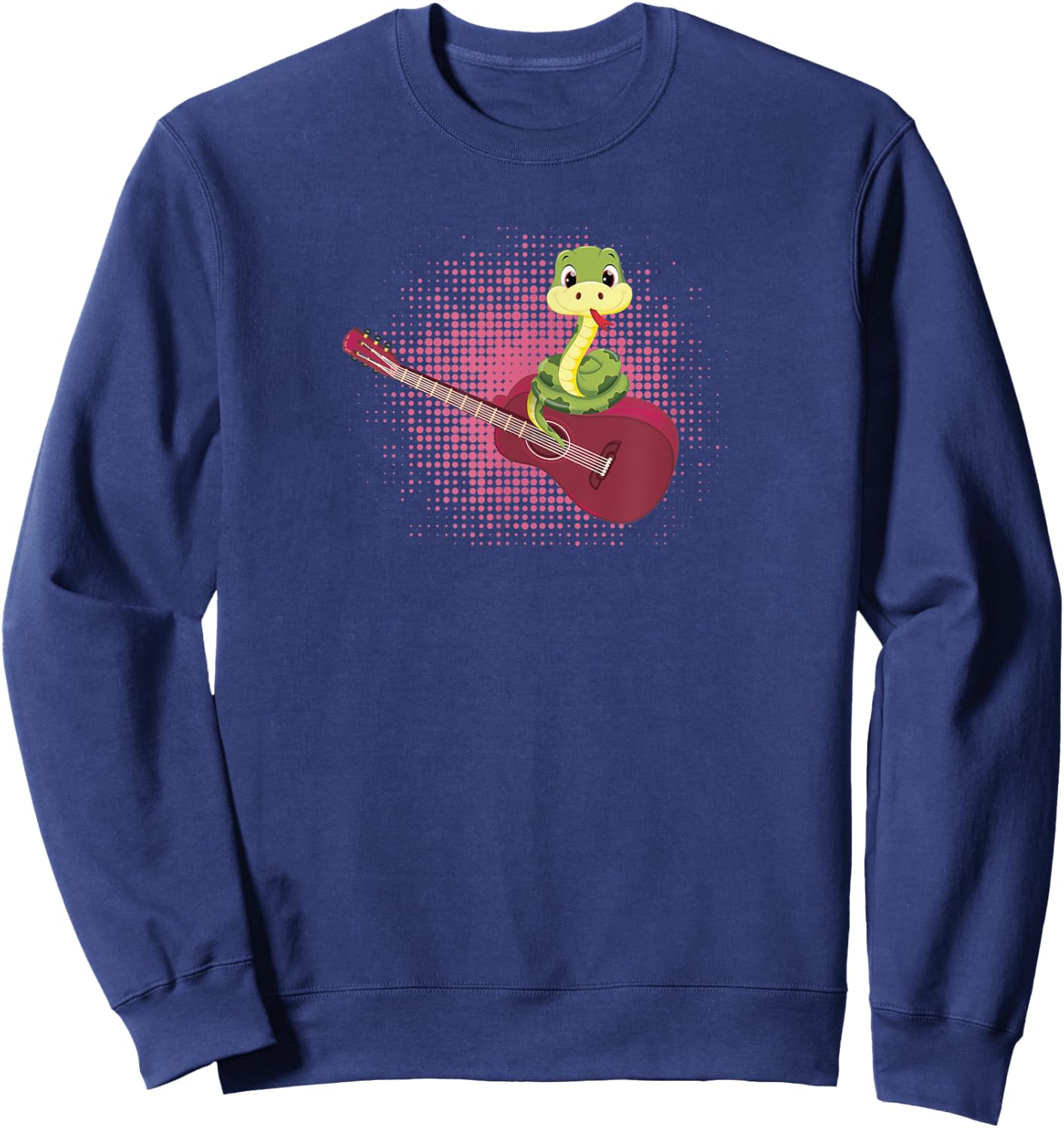 Snake Playing Acoustic Guitar Musical Fans Band Reptile snek Sweatshirt - Sweatshirt | Navy