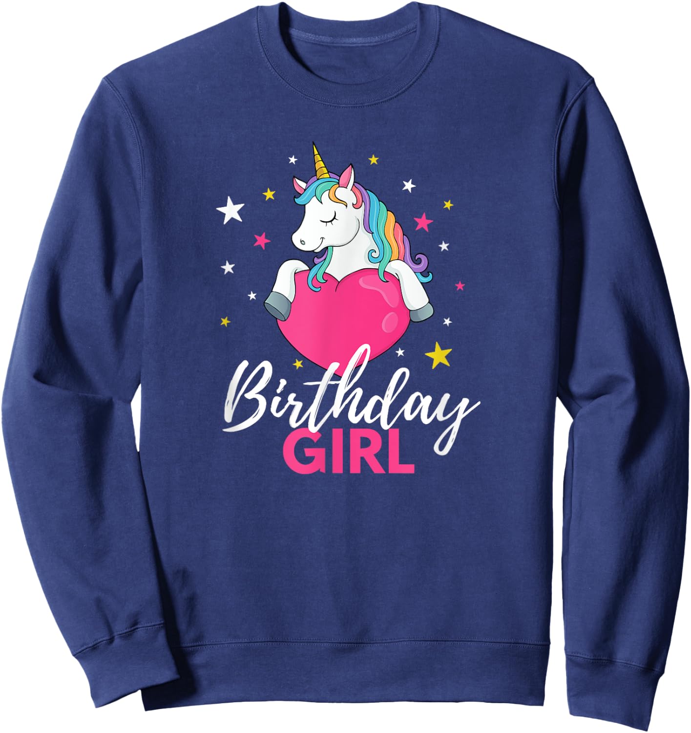 Birthday Girl Unicorn Sweatshirt - Sweatshirt | Navy