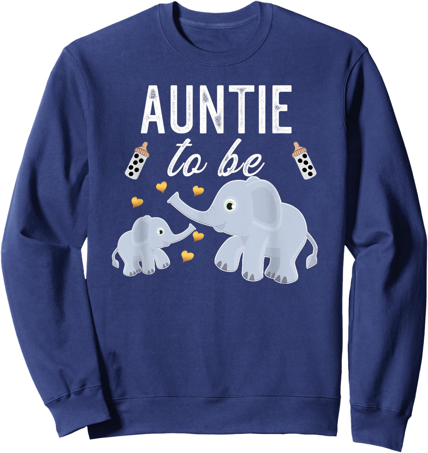 Auntie To Be Elephant Baby Shower Auntie Sweatshirt - Sweatshirt | Navy