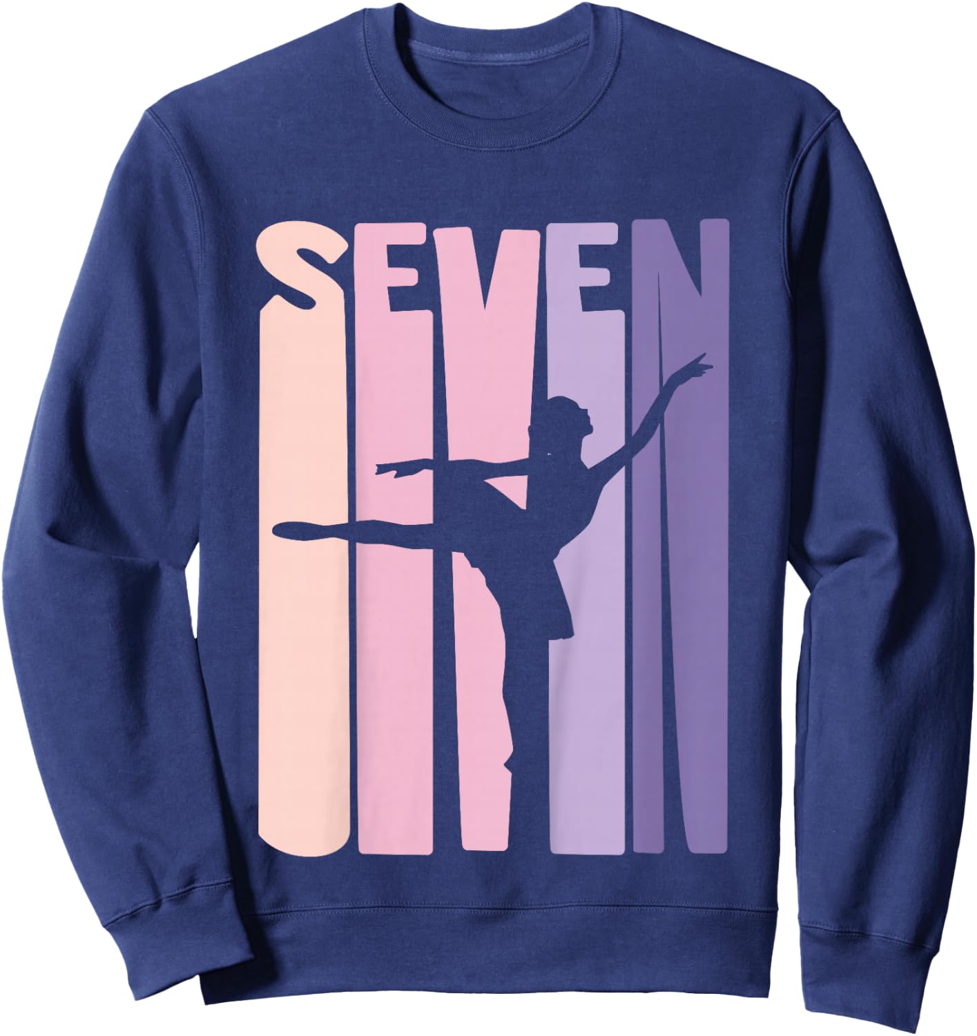 7th Birthday Gift Ballet Dancer 7 Years old Ballerina Girl Sweatshirt - Sweatshirt | Navy