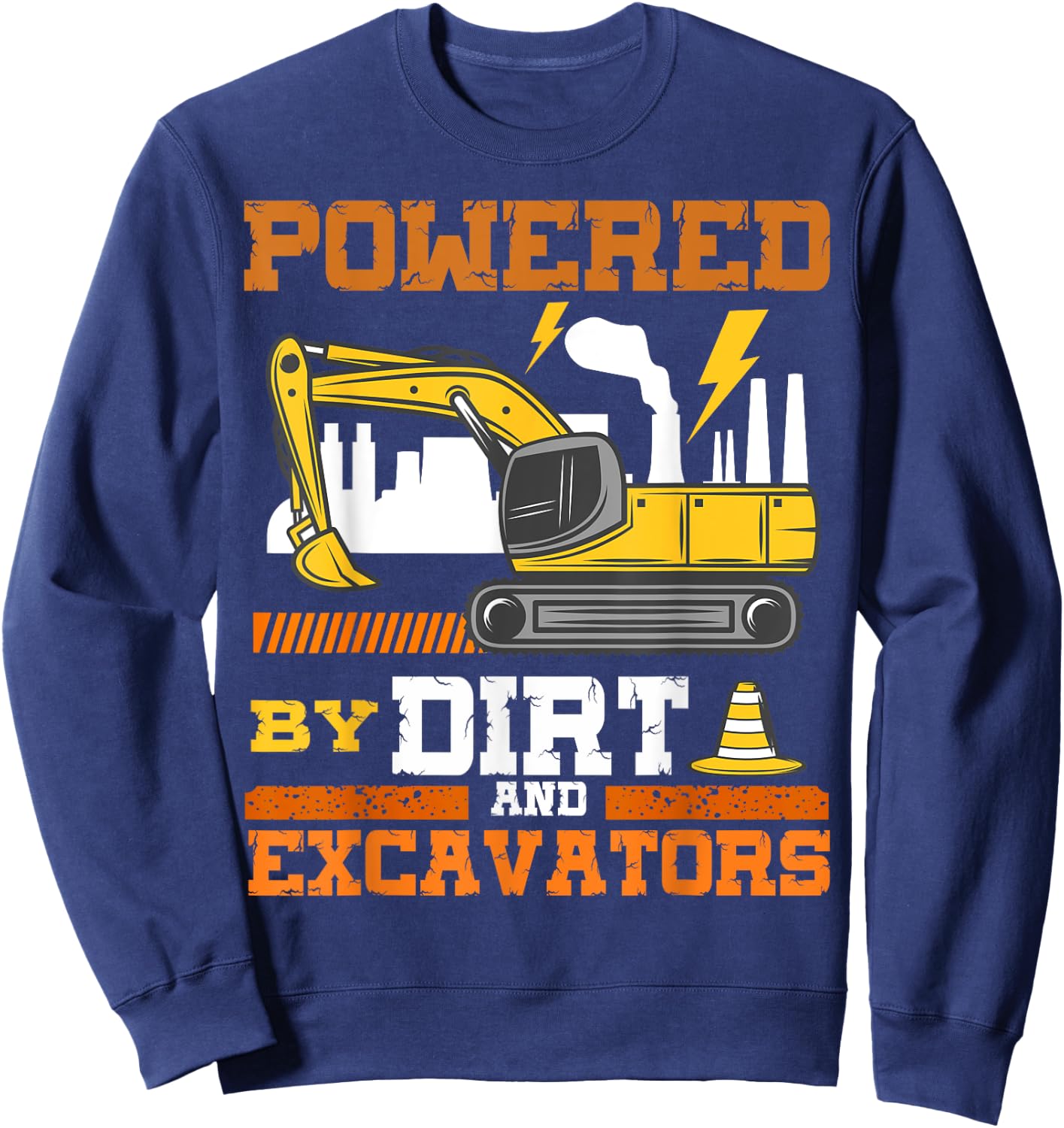 Construction Vehicle Excavator Sweatshirt - Sweatshirt | Navy