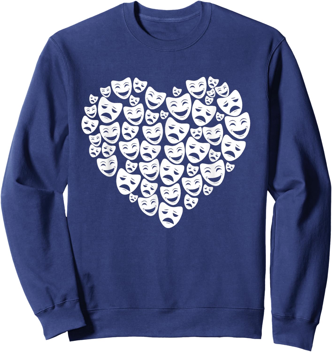 Drama Theatre Mask Lover Heart Gift Actress Sweatshirt - Sweatshirt | Navy