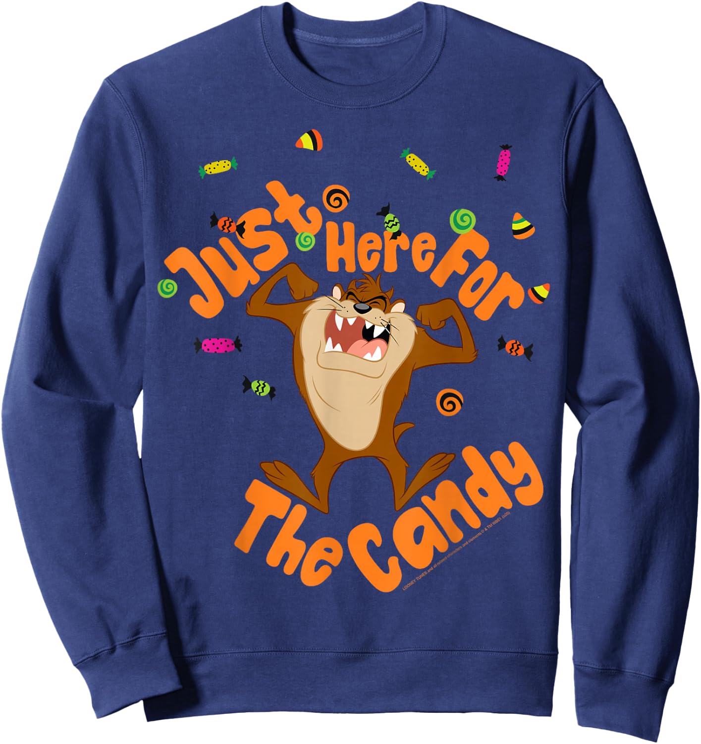 Looney Tunes Tasmanian Devil Here For Candy Sweatshirt - Sweatshirt | Navy