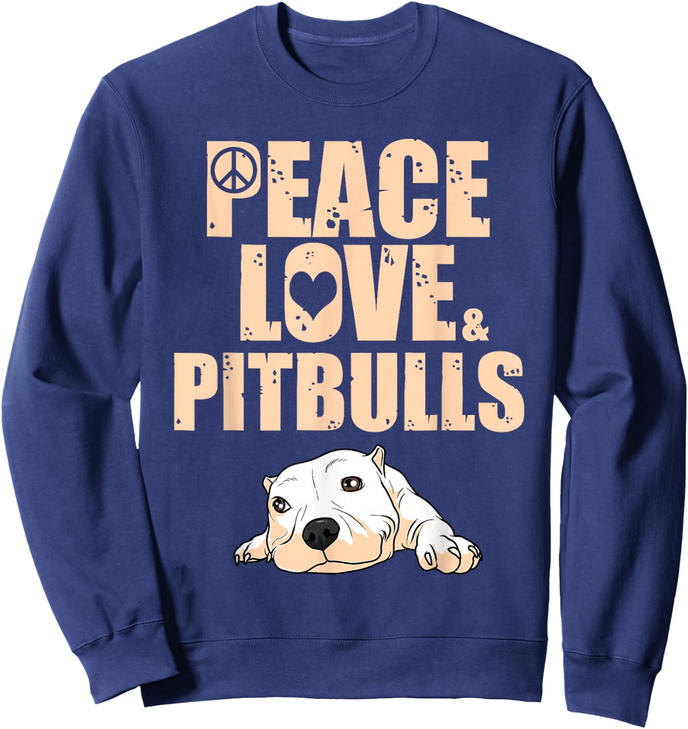 Funny Pitbull Rescue Adoption Men Women Boys Girls Gift Sweatshirt - Sweatshirt | Navy