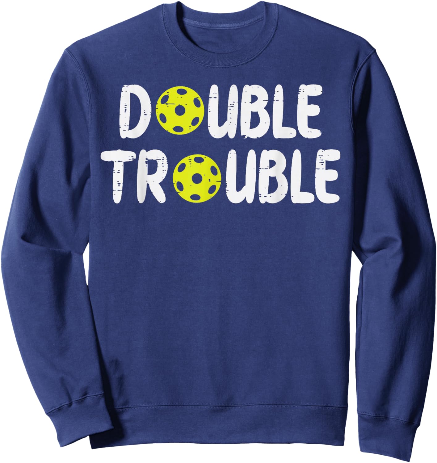 Double Pickleball Trouble Pickle Ball Matching Men Women Kid Sweatshirt - Sweatshirt | Navy