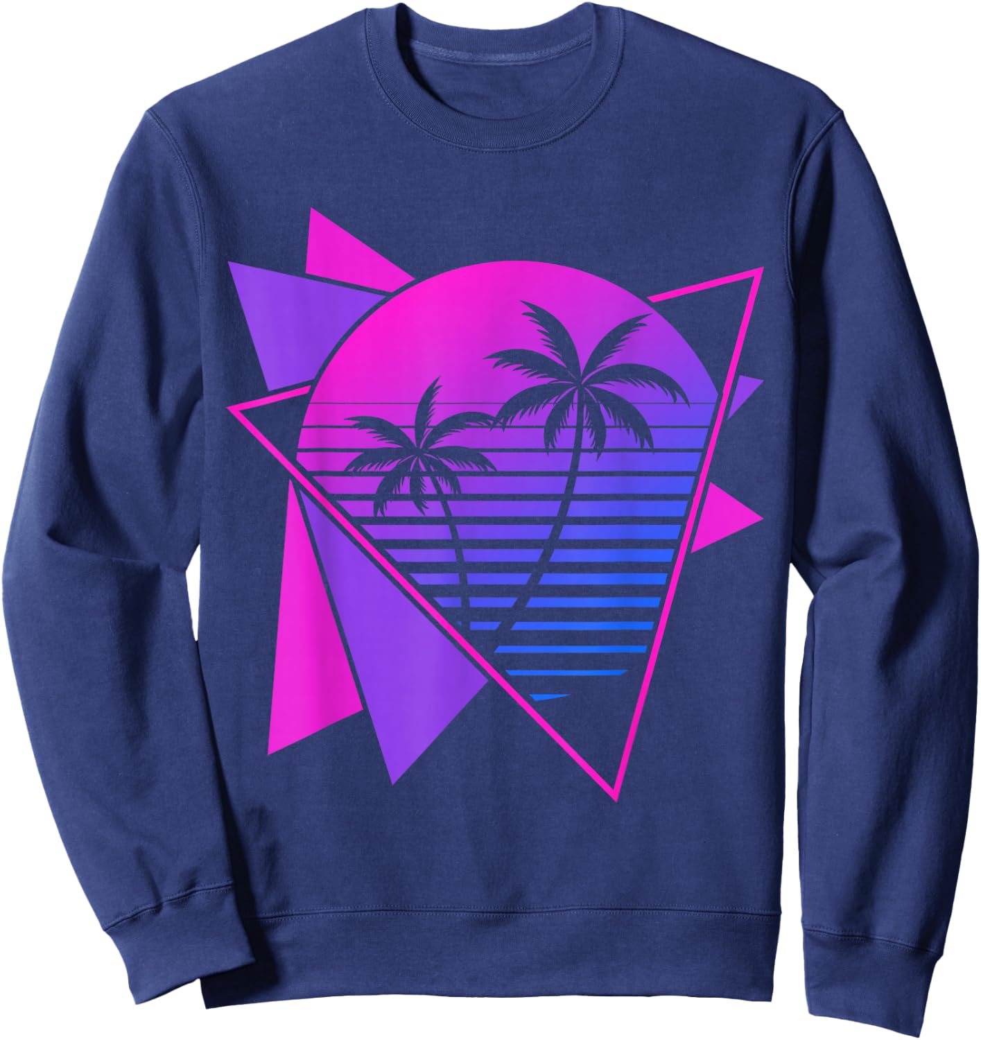 Retro 80s Synthwave Aesthetic 1990s Art Vaporwave Sweatshirt - Sweatshirt | Navy