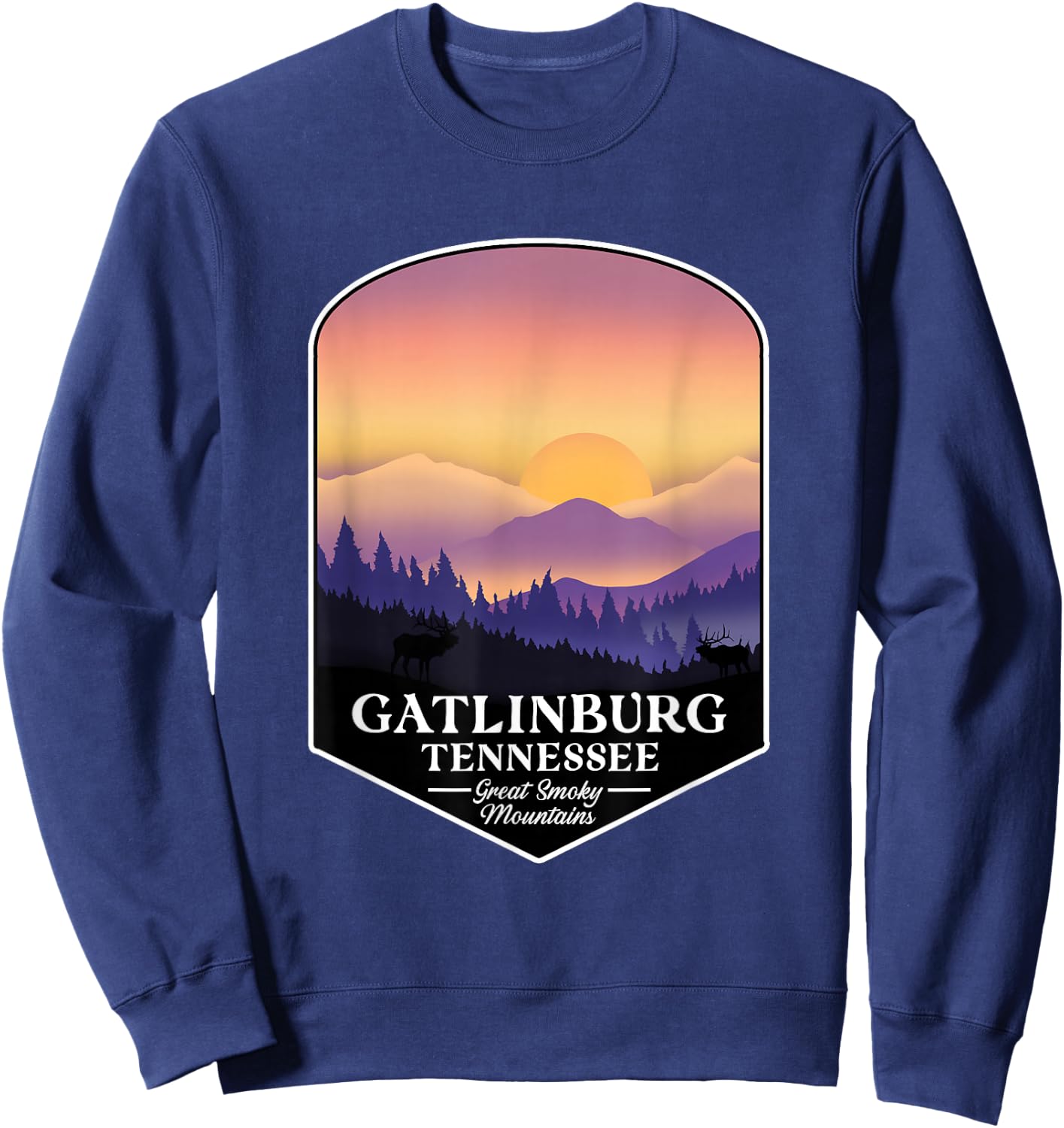 Great Smoky Mountains - Gatlingburg Tennessee Hiking Sweatshirt - Sweatshirt | Navy