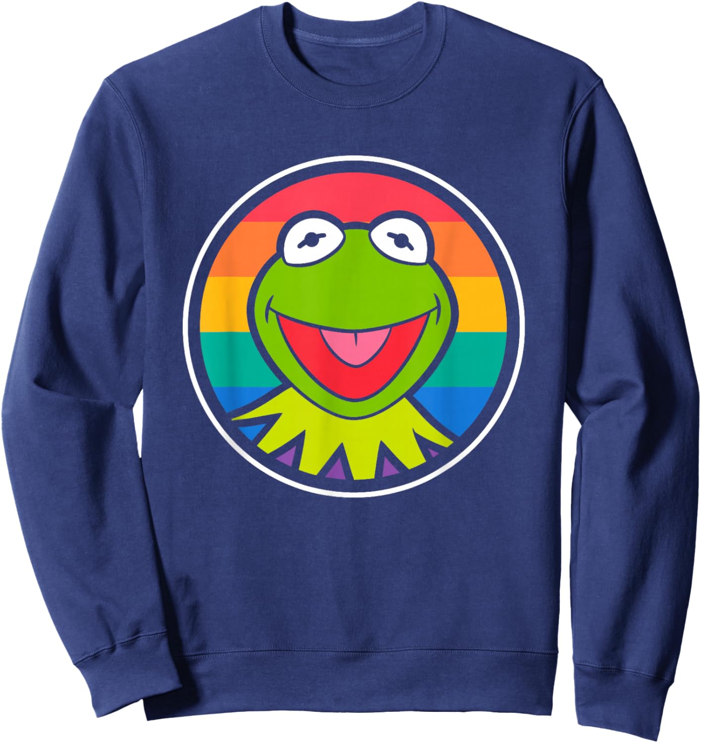Disney The Muppets Kermit Rainbow Face Portrait Sweatshirt - Sweatshirt | Navy