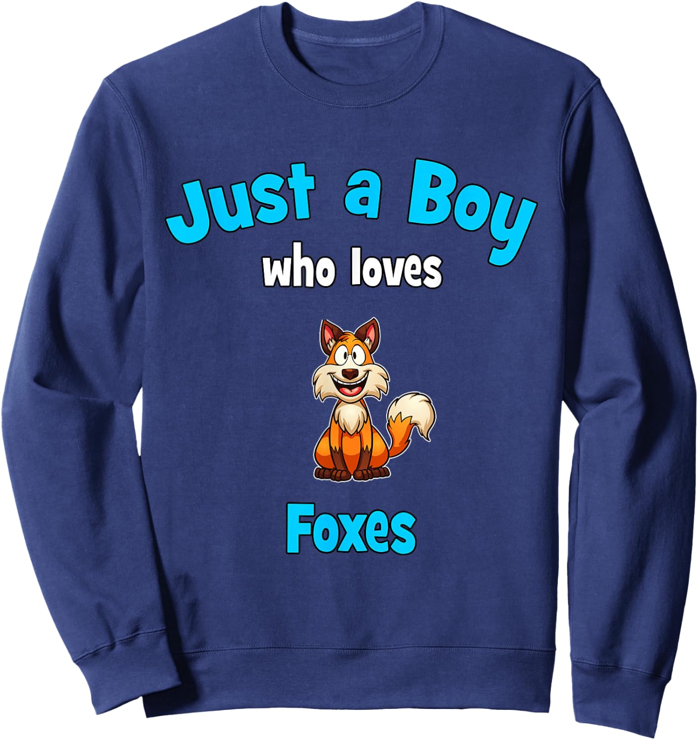 Fox Shirt for Boys | Children's Fox Sweatshirt - Sweatshirt | Navy