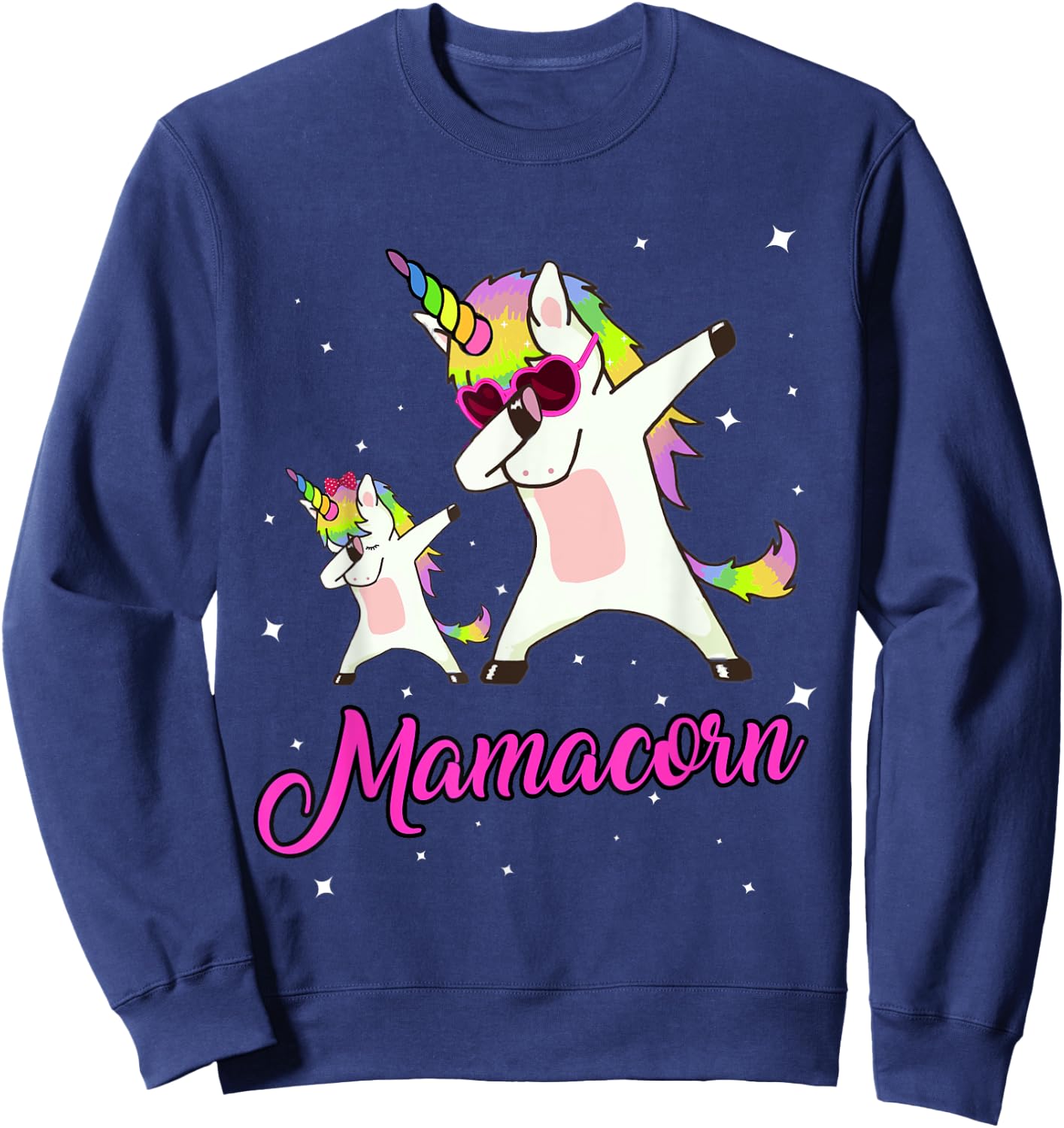 Mamacorn Unicorn Mom Mother's Day Mommy of the Unicorn Girl Sweatshirt - Sweatshirt | Navy