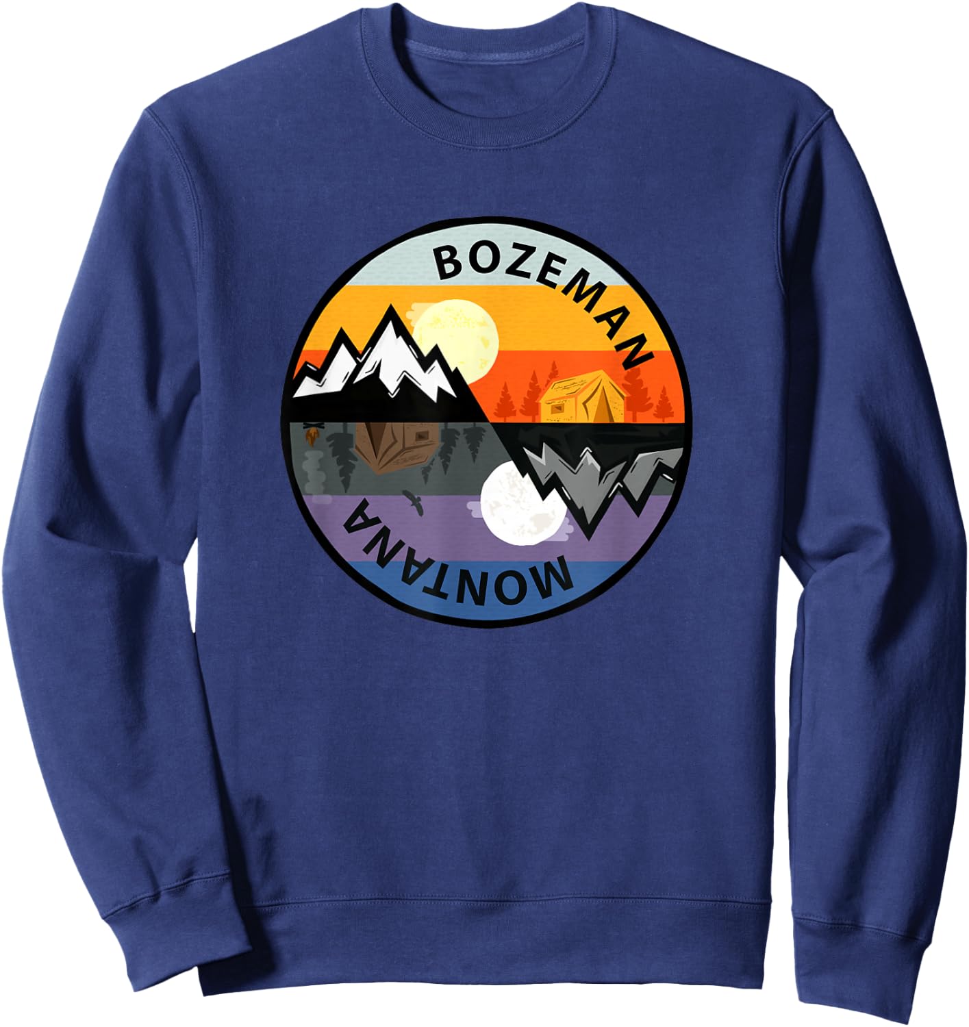 Retro Vintage Bozeman, Montana Souvenir Sweatshirt - Sweatshirt | Navy
