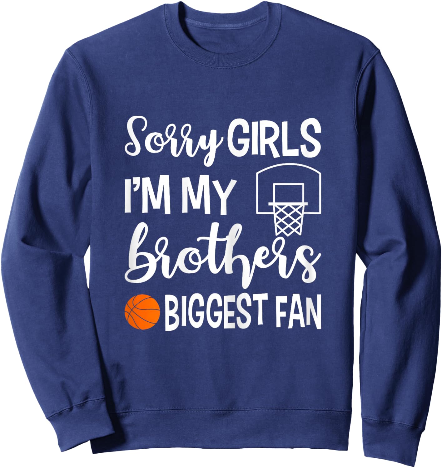 Basketball Sister Biggest Fan Little Sister Gift Sweatshirt - Sweatshirt | Navy