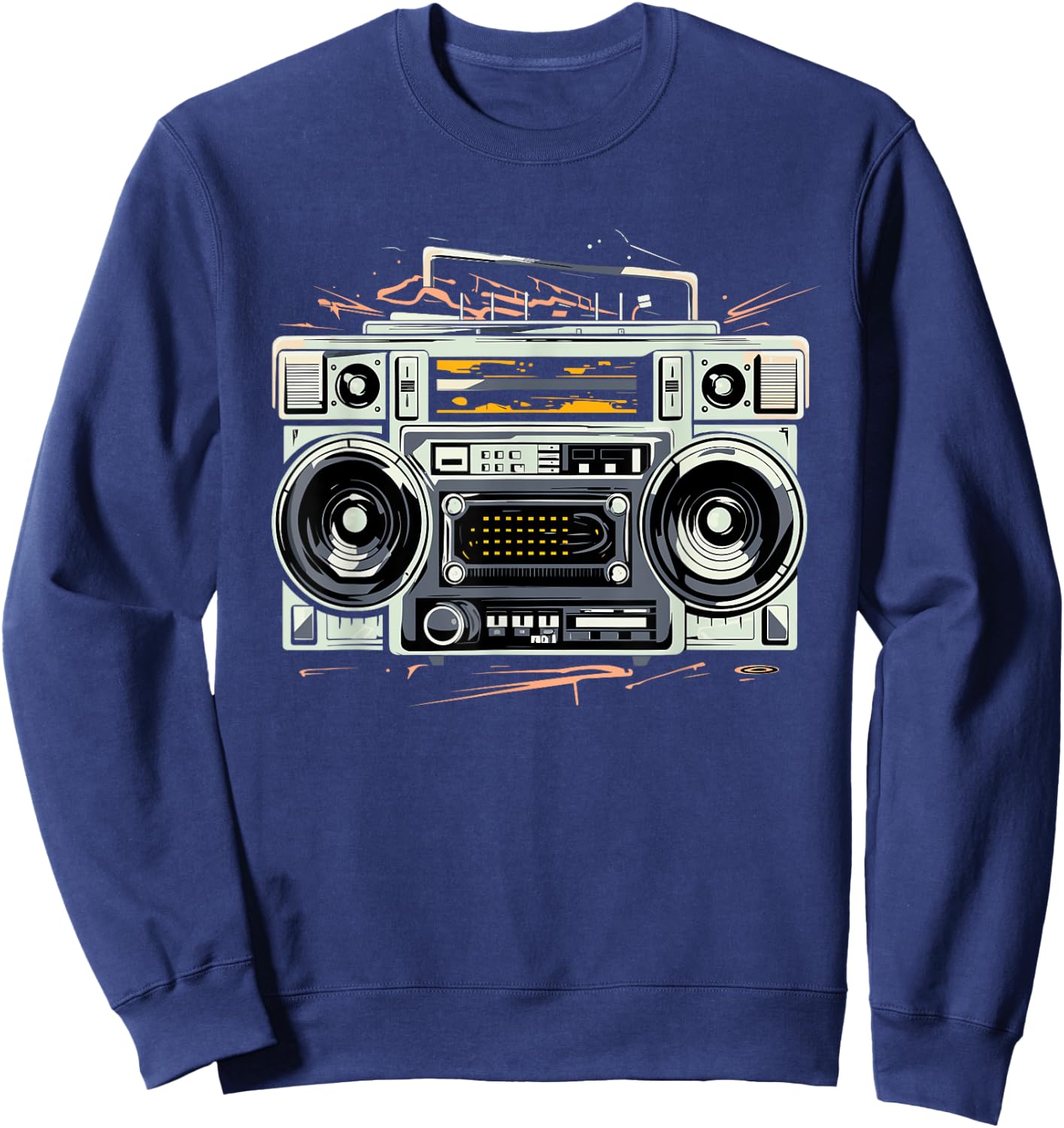 Ghetto Blaster Hip Hop 80's 90's Street Gangster Rap Lover Sweatshirt - Sweatshirt | Navy
