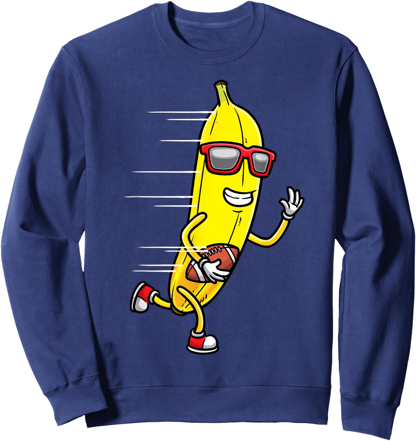 Banana Playing Football Fruit Football Player Sweatshirt - Sweatshirt | Navy