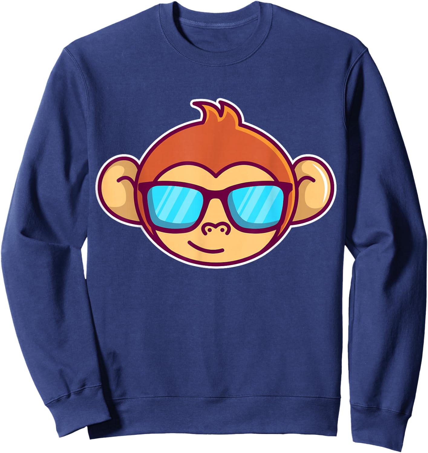 Cute Monkey With Sunglasses For Kids Who Love Monkeys Sweatshirt - Sweatshirt | Navy