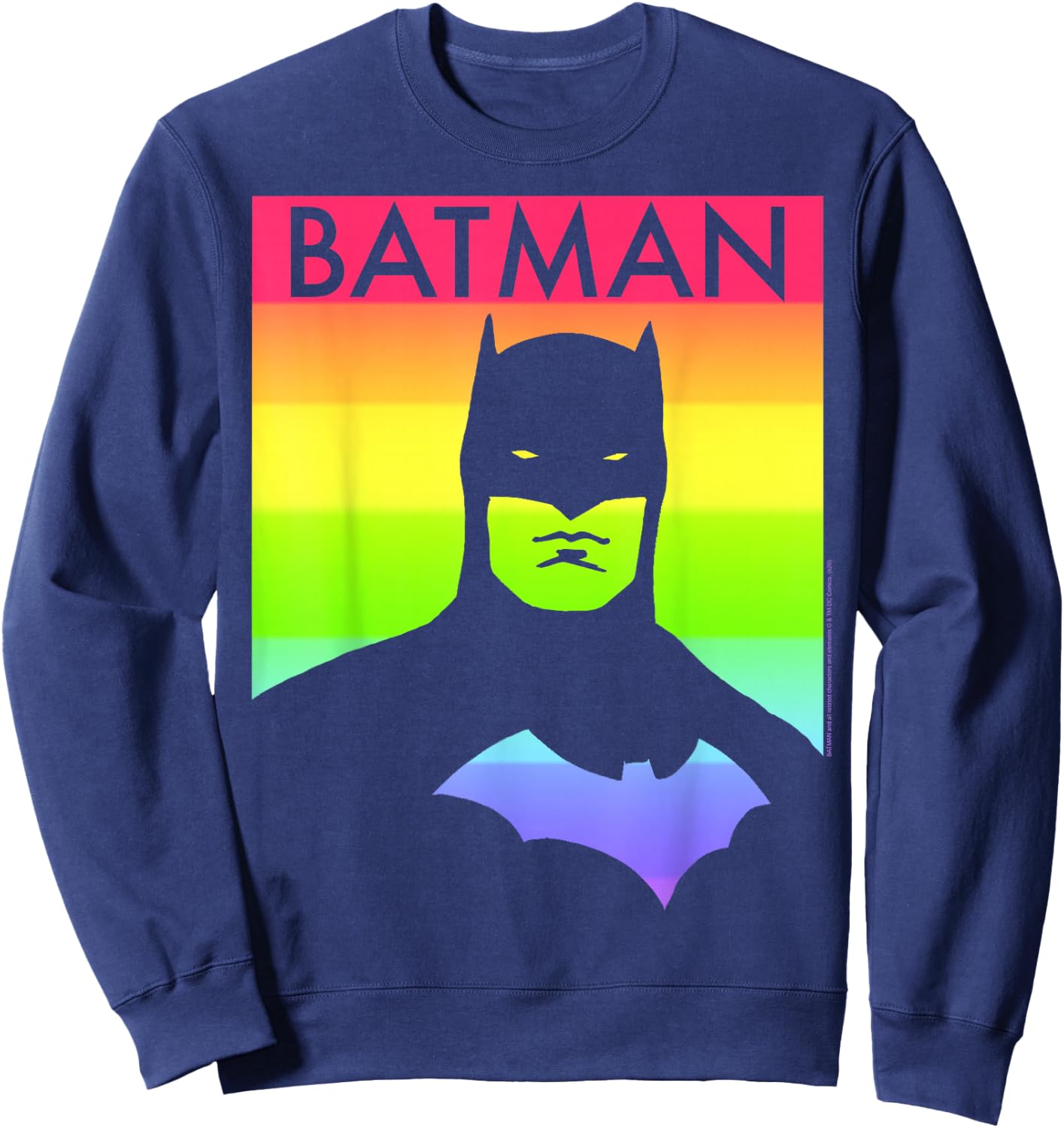 DC Comics Pride Batman Rainbow Poster Sweatshirt - Sweatshirt | Navy