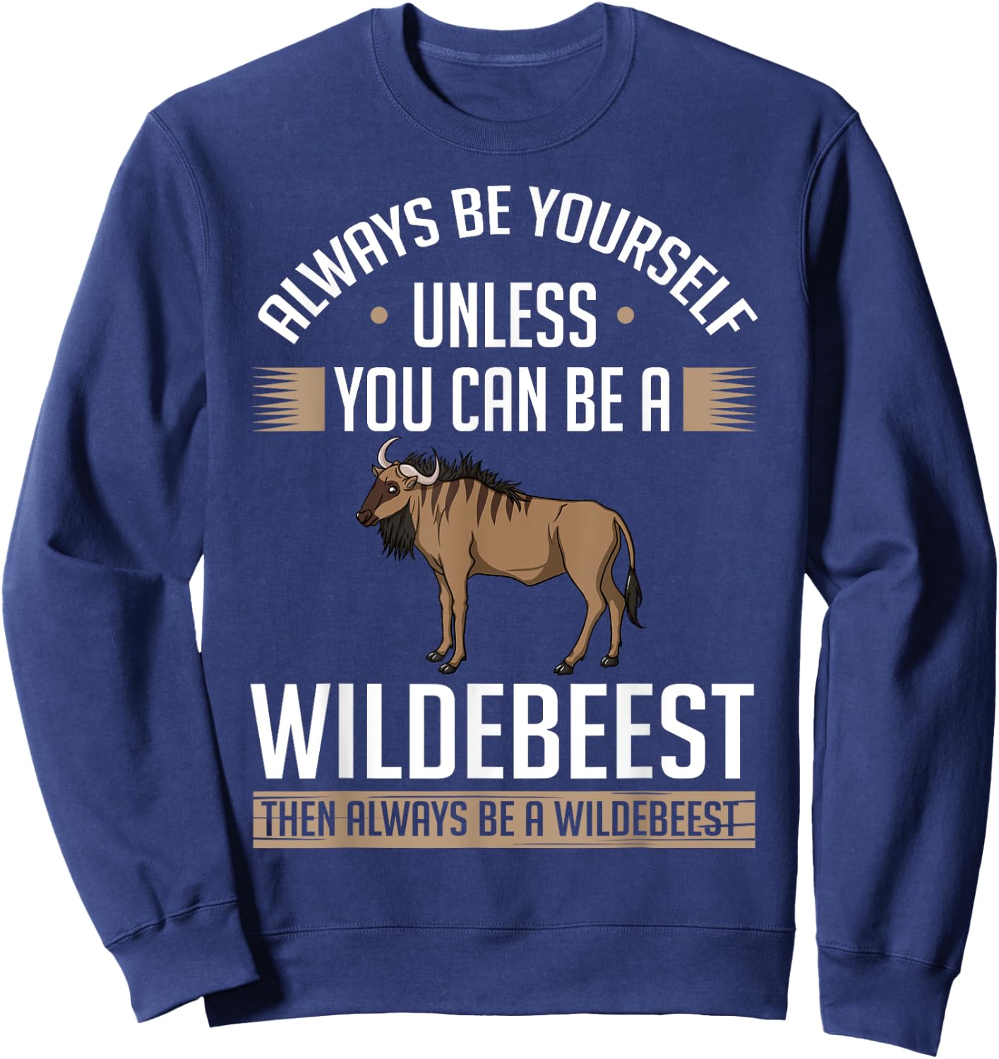 Blue Wildebeest Gnu Animal Antelope Sweatshirt - Sweatshirt | Navy