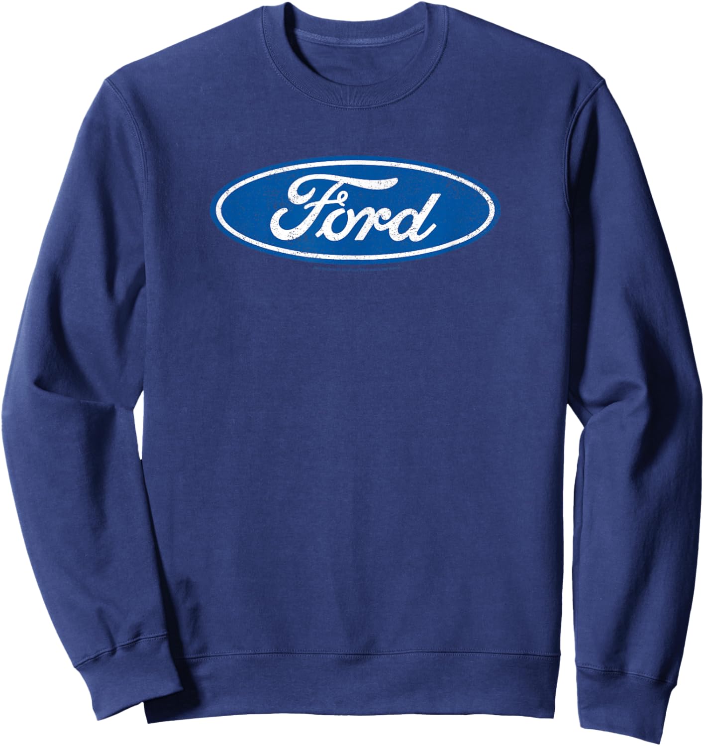 Ford - Distressed Blue Oval Logo Sweatshirt - Sweatshirt | Navy