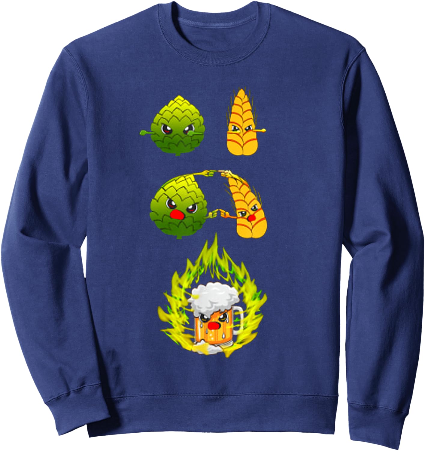 Wheat Beer Hops Fusion Beer Shirt For Beer Drinker Lover Sweatshirt - Sweatshirt | Navy