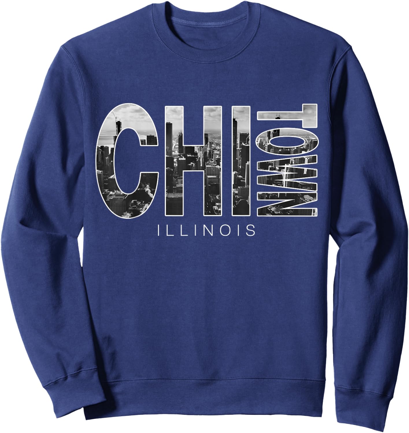 Illinois Chicago Skyline Chi Town Sweatshirt - Sweatshirt | Navy