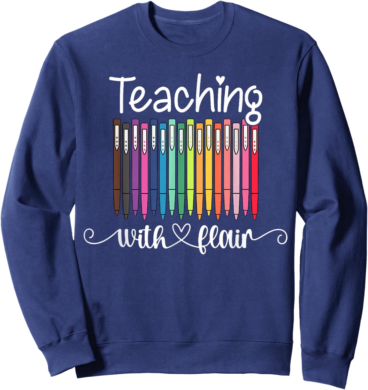 Teaching With Flair Kindergarten Teacher Back To School Women Sweatshirt - Sweatshirt | Navy
