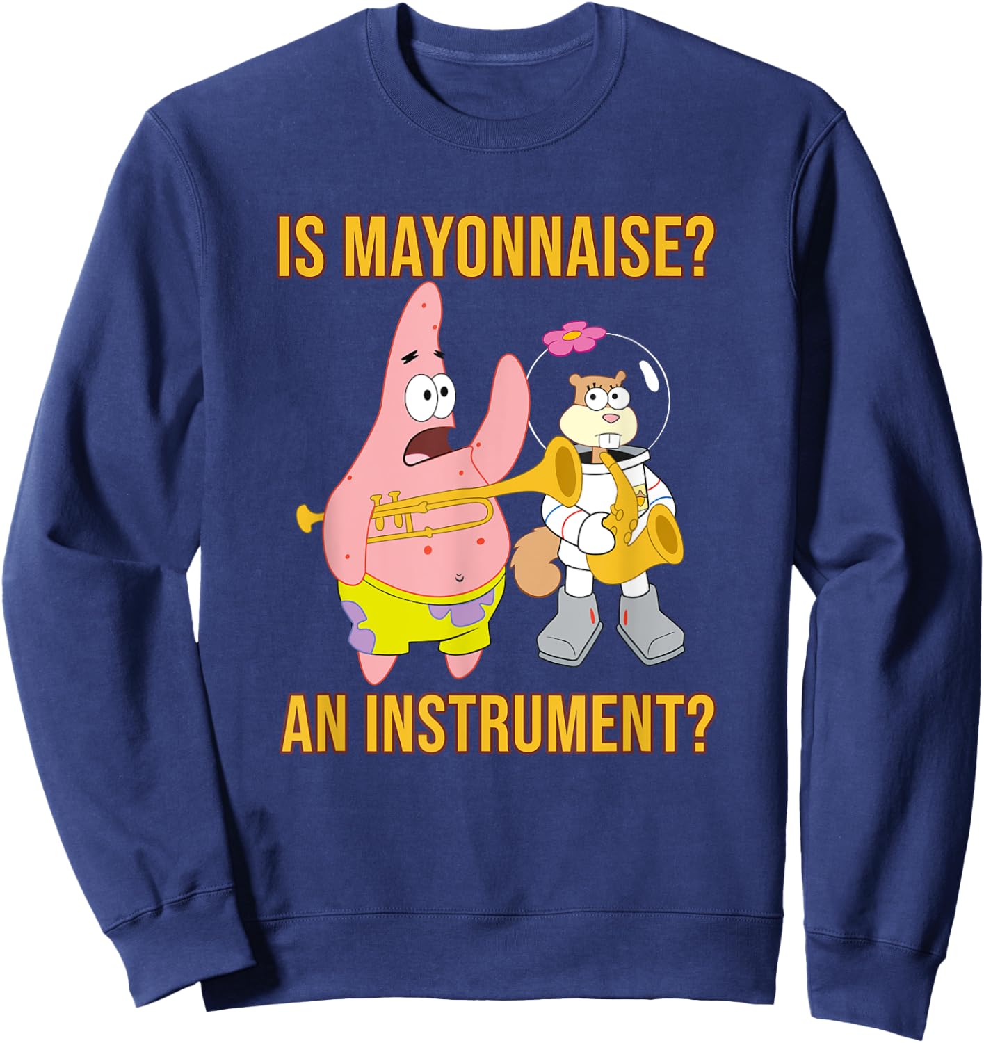 Mademark x SpongeBob SquarePants - Patrick & Sandy - Is Mayonnaise an Instrument? Sweatshirt - Sweatshirt | Navy