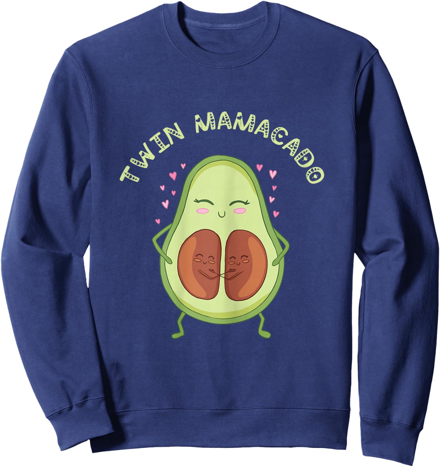 Twin Mamacado Cute Avocado Mama Fruit Pregnancy Pregnant Mom Sweatshirt - Sweatshirt | Navy