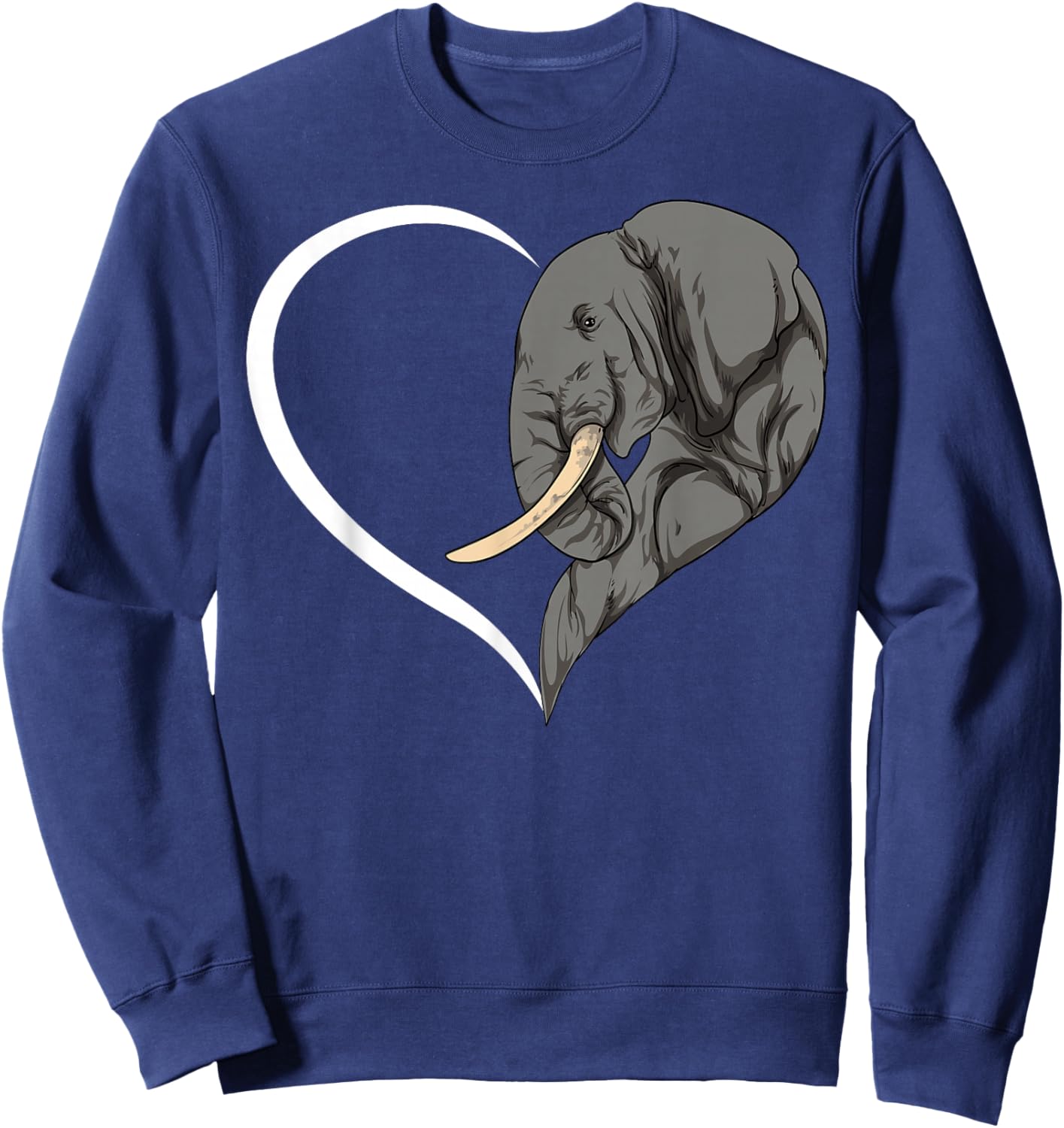 Elephant Shirts Girls Kids Heart Cute Elephant Sweatshirt - Sweatshirt | Navy