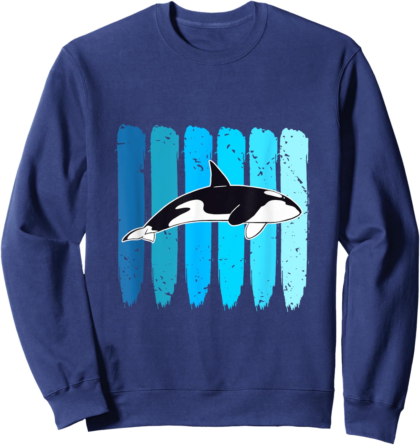 Orca Whale Cetacean Lover Ocean Animal Retro Whale Sweatshirt - Sweatshirt | Navy