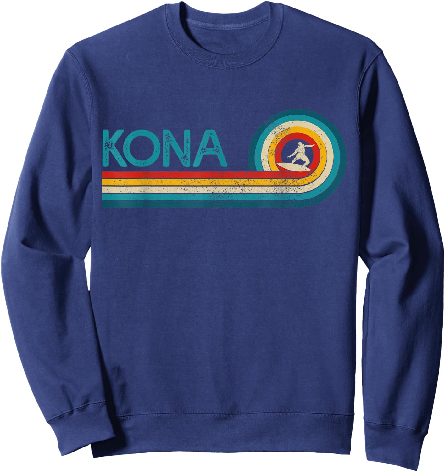 Kona Hawaii Vintage Surfer Souvenir Surf Sweatshirt - Sweatshirt | Navy